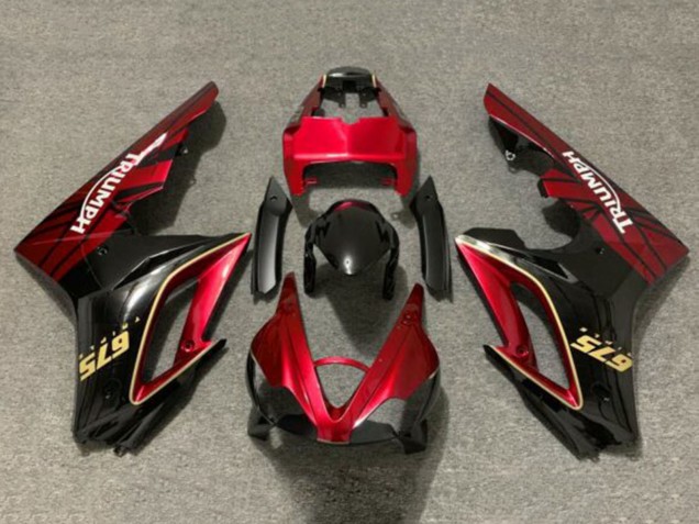 Rot Gold Glänzendes Schwarz 2009-2012 Triumph Daytona 675 Triple Motorrad Verkleidung