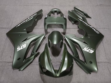 Matt Grün Weiß 2009-2012 Triumph Daytona 675 Triple Motorrad Verkleidung