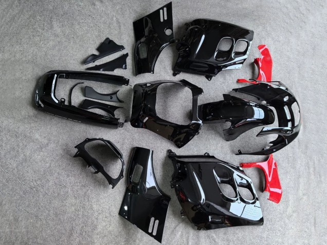 Glänzendes Schwarz Rot 1987-1988 Honda CBR1000F Hurricane Motorrad Verkleidung