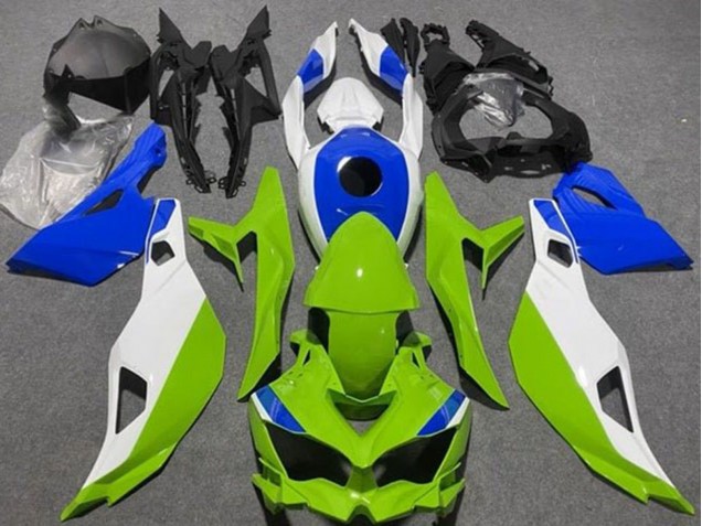 Weiß Blau Grün 2019-2025 Kawasaki ZX4R ZX-4RR Motorrad Verkleidung