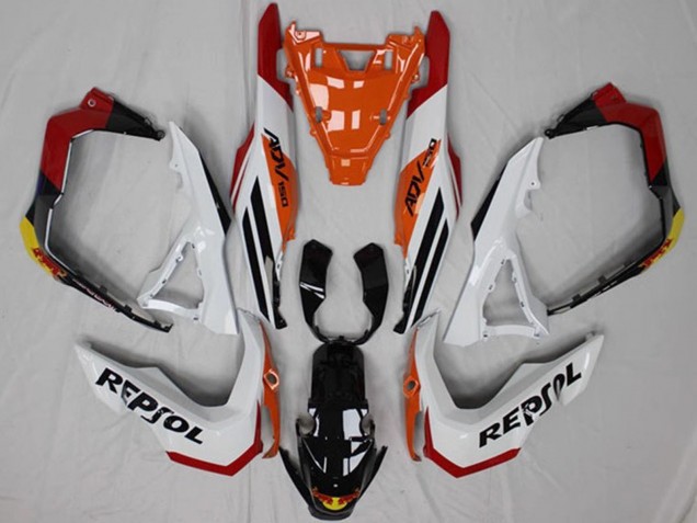 Weiß Orange Rot Gelb Glänzendes Schwarz Repsol 2018-2021 Honda ADV150 Motorrad Verkleidung