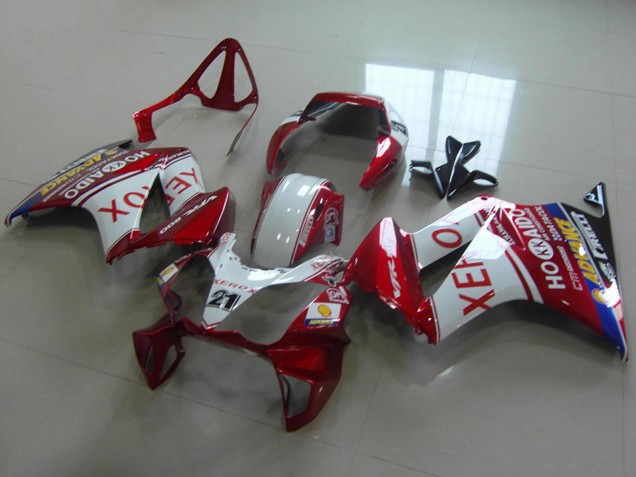 Weiß Rot Blau Xerox 21 2002-2013 Honda VFR 800 Motorrad Verkleidung