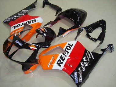 Orange Weiß Rot Glänzendes Schwarz Repsol 2000-2006 Honda VTR1000 Motorrad Verkleidung