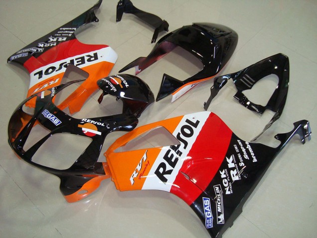 Orange Weiß Rot Glänzendes Schwarz Repsol 2000-2006 Honda VTR1000 Motorrad Verkleidung