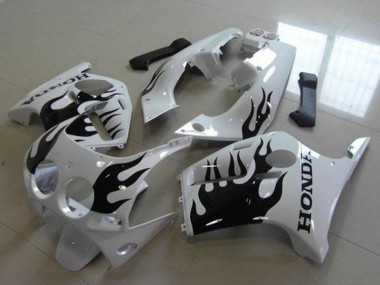 Weiß Glänzendes Schwarz Flamme 1988-1989 Honda CBR250RR MC19 Motorrad Verkleidung