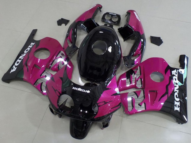 Rosa Glänzendes Schwarz 1990-1998 Honda CBR250RR MC22 Motorrad Verkleidung Kit