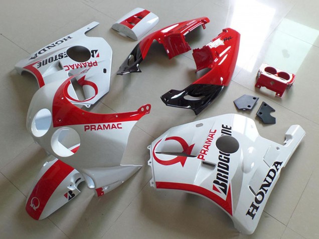Weiß Rot Pramac Bridgestone 1990-1998 Honda CBR250RR MC22 Motorrad Verkleidung