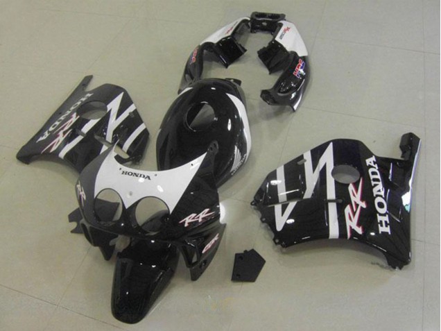 Glänzendes Schwarz Weiß 1990-1998 Honda CBR250RR MC22 Motorrad Verkleidung