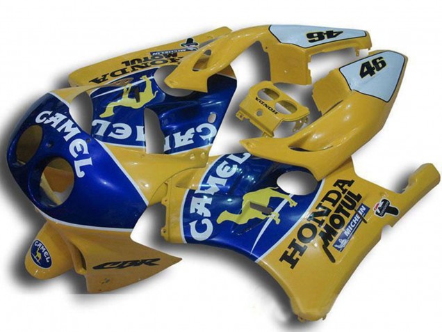 Gelb Blau Kamel Motul 1990-1998 Honda CBR250RR MC22 Motorrad Verkleidung