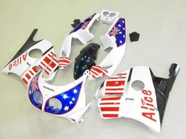 Weiß Rot Blau Stern Alice 1990-1998 Honda CBR250RR MC22 Motorrad Verkleidung