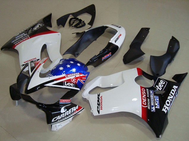 Weiß Rot Blau Glänzendes Schwarz Stern Lee Carrera 2004-2007 Honda CBR600 F4i Motorrad Verkleidung