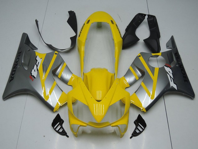 Gelb Silber 2004-2007 Honda CBR600 F4i Motorrad Verkleidung