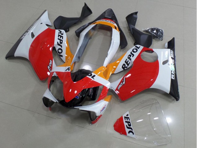 Weiß Rot Gelb Glänzendes Schwarz Repsol 2004-2007 Honda CBR600 F4i Motorrad Verkleidung