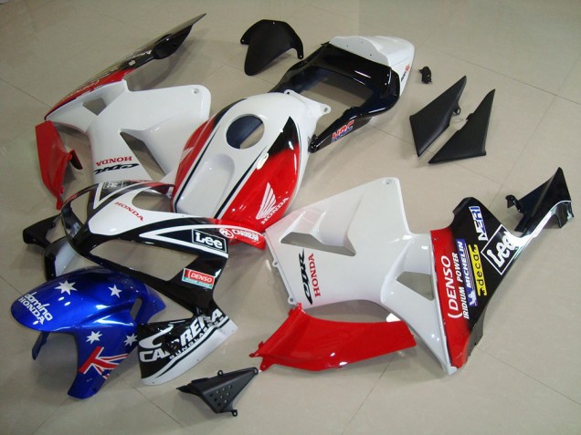 Weiß Rot Blau Glänzendes Schwarz Stern Lee 2003-2004 Honda CBR600RR Motorrad Verkleidung