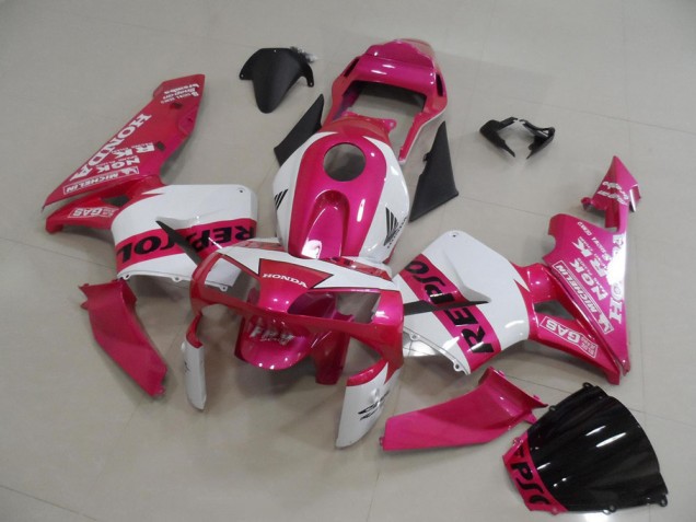 Weiß Rosa Schwarz Repsol 2003-2004 Honda CBR600RR Motorrad Verkleidung