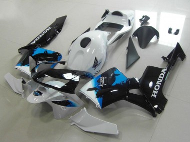 Weiß Blau Glänzendes Schwarz 2003-2004 Honda CBR600RR Motorrad Verkleidung