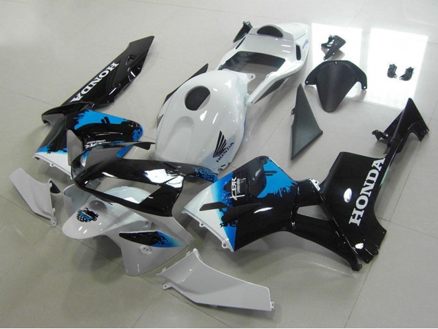 Weiß Blau Glänzendes Schwarz 2003-2004 Honda CBR600RR Motorrad Verkleidung