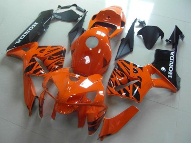 Orange Schwarz Flamme 2005-2006 Honda CBR600RR Motorrad Verkleidung
