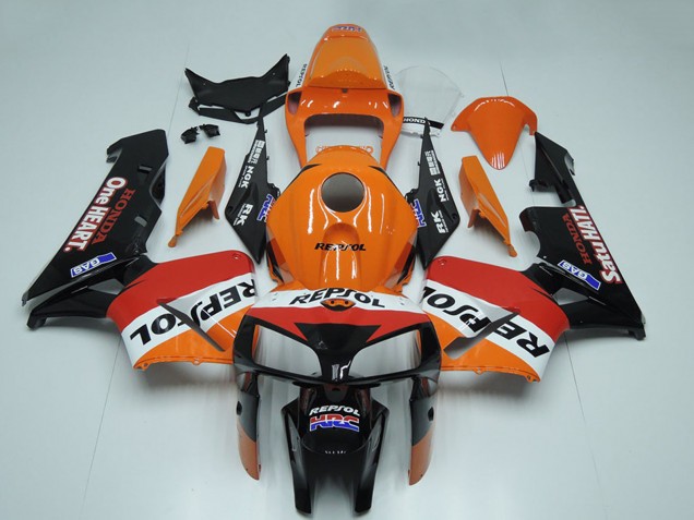 Schwarz Orange Weiß Rot Repsol 2005-2006 Honda CBR600RR Motorrad Verkleidung