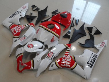 Weiß Rot Lucky Strike 2007-2008 Honda CBR600RR Motorrad Verkleidung