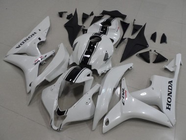 Weiß Glänzendes Schwarz 2007-2008 Honda CBR600RR Motorrad Verkleidung Kit
