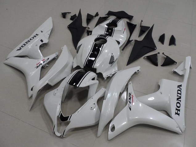 Weiß Glänzendes Schwarz 2007-2008 Honda CBR600RR Motorrad Verkleidung Kit