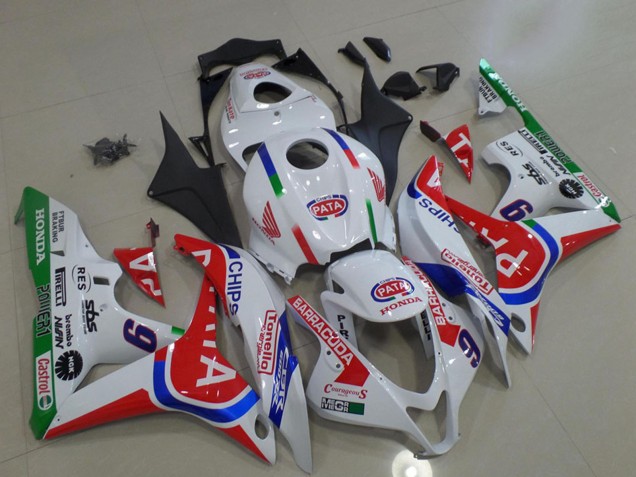 Weiß Rot Blau Grün Pata 6 2007-2008 Honda CBR600RR Motorrad Verkleidung