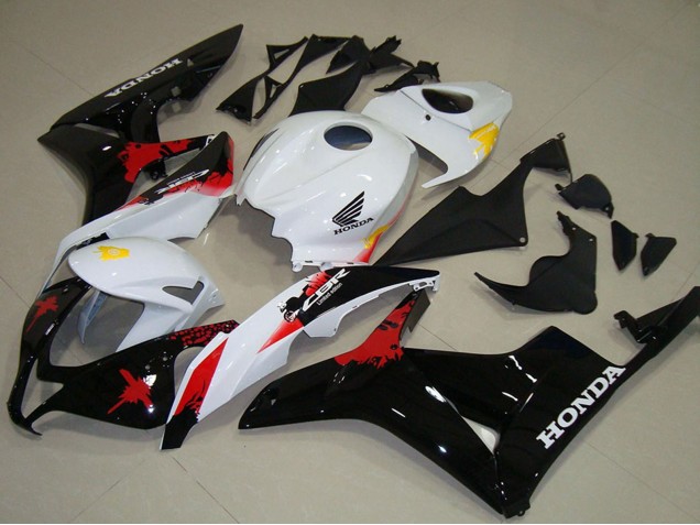 Weiß Gelb Rot Glänzendes Schwarz 2007-2008 Honda CBR600RR Motorrad Verkleidung