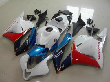 Weiß Blau Rot Glänzendes Schwarz 2009-2012 Honda CBR600RR Motorrad Verkleidung