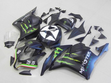 Matt Schwarz Blau Grün Monster 2009-2012 Honda CBR600RR Motorrad Verkleidung