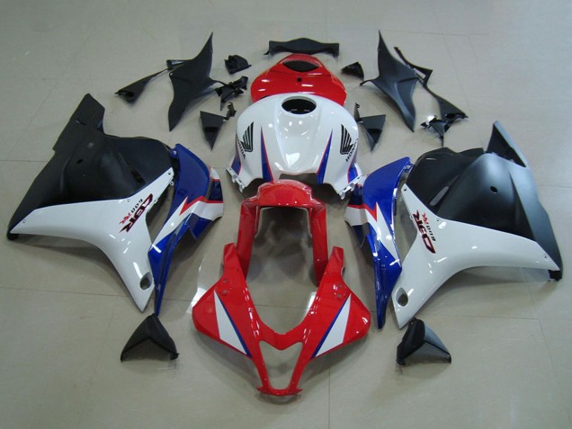 Weiß Rot Blau Matt Schwarz 2009-2012 Honda CBR600RR Motorrad Verkleidung