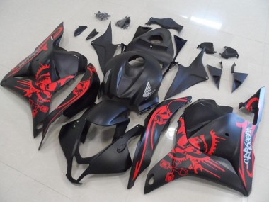 Matt Schwarz Rot Schädel 2009-2012 Honda CBR600RR Motorrad Verkleidung