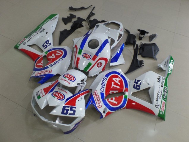 Weiß Rot Blau Pata 65 2013-2023 Honda CBR600RR Motorrad Verkleidung
