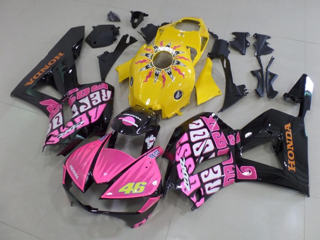Gelb Rosa Glänzendes Schwarz Rossi 46 2013-2026 Honda CBR600RR Motorrad Verkleidung