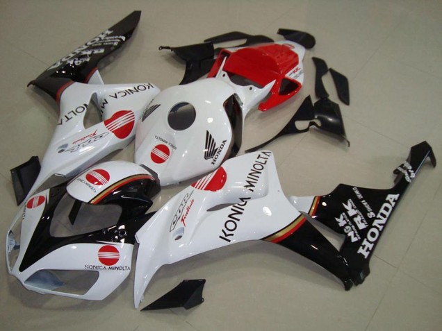 Weiß Rot Glänzendes Schwarz Konica Minolta 2006-2007 Honda CBR1000RR Motorrad Verkleidung