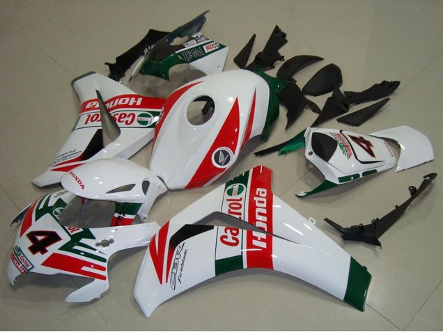 Weiß Rot Dunkel Grün Castrol 2008-2011 Honda CBR1000RR Motorrad Verkleidung