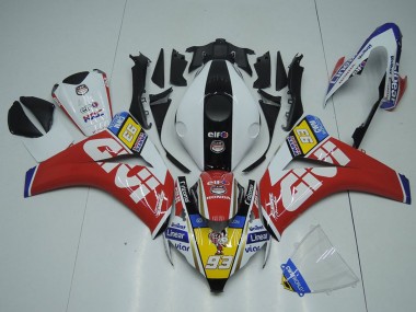 Weiß Rot Gelb Schwarz Givi 93 2008-2011 Honda CBR1000RR Motorrad Verkleidung
