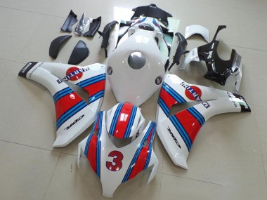 Weiß Rot Hellblau Martini 3 2008-2011 Honda CBR1000RR Motorrad Verkleidung