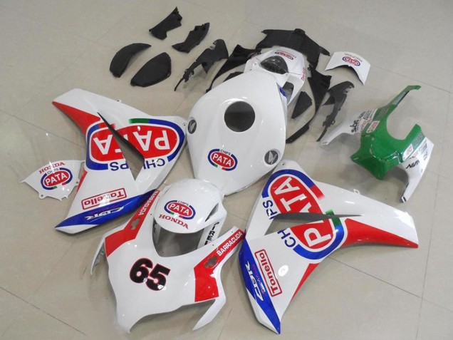Weiß Rot Blau Pata 65 2008-2011 Honda CBR1000RR Motorrad Verkleidung