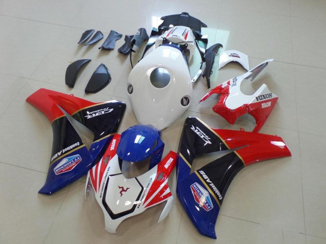 Weiß Rot Blau Glänzendes Schwarz TT Legends 2008-2011 Honda CBR1000RR Motorrad Verkleidung