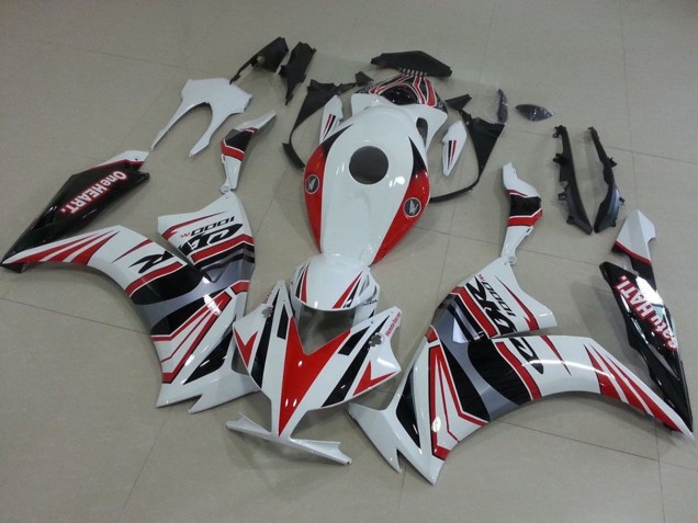 Weiß Rot Silber Schwarz One Heart 2012-2016 Honda CBR1000RR Motorrad Verkleidung