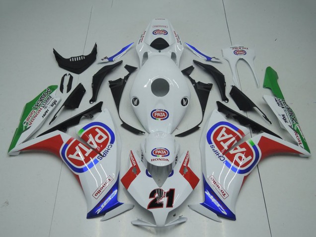 Weiß Rot Blau Grün Pata 21 2012-2016 Honda CBR1000RR Motorrad Verkleidung