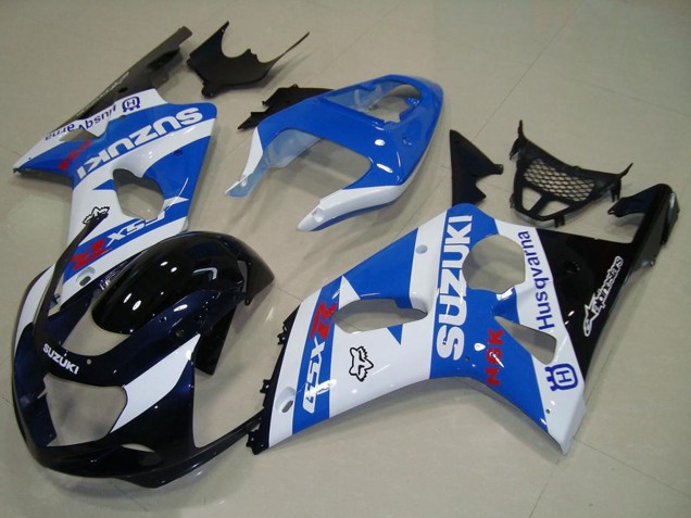 Weiß Blau Glänzendes Schwarz 2000-2002 Suzuki GSXR 1000 Motorrad Verkleidung