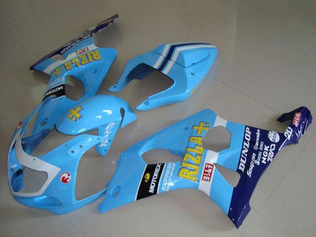 Hellblau Gelb Schwarz Weiß Gelb Rizla 2000-2002 Suzuki GSXR 1000 Motorrad Verkleidung