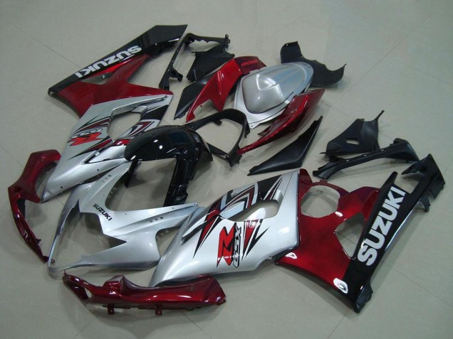 Silber Rot Schwarz 2005-2006 Suzuki GSXR 1000 Motorrad Verkleidung