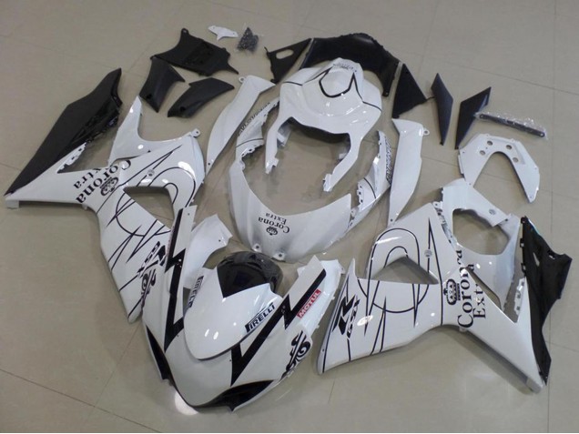 Weiß Schwarz Corona Rennen 2009-2016 Suzuki GSXR 1000 Motorrad Verkleidung