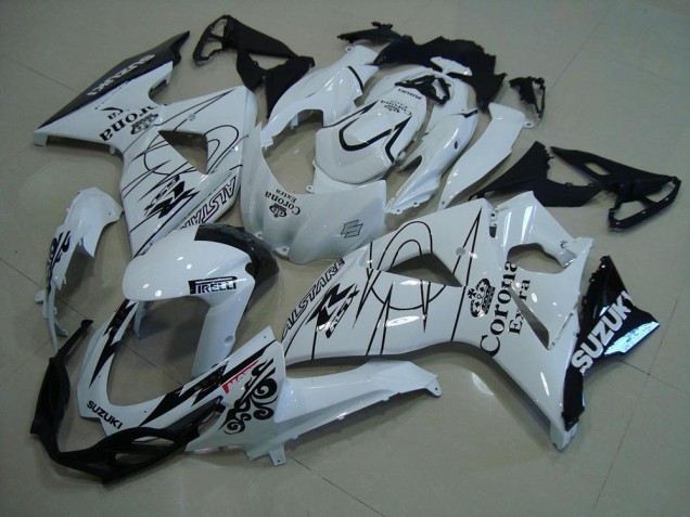 Weiß Schwarz Corona 2009-2016 Suzuki GSXR 1000 Motorrad Verkleidung