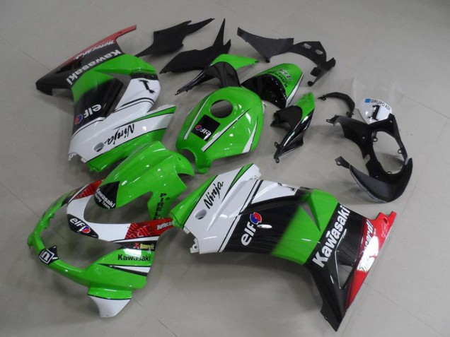 Weiß Grün Schwarz Rot Elf 2008-2012 Kawasaki ZX250R Motorrad Verkleidung