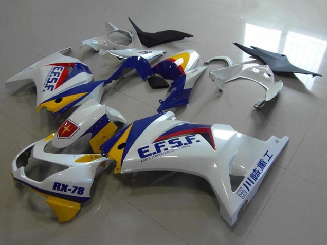 Weiß Gelb Blau Rot EFSF RX-78 2008-2012 Kawasaki ZX250R Motorrad Verkleidung