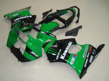 Grün Glänzendes Schwarz Monster 2000-2002 Kawasaki ZX6R Motorrad Verkleidung